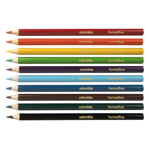Columbia Formative Pencils F Length Assorted Colours PK10 1